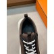 Hermes Heros Sneakers in Black Knit and Black Suede