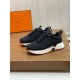 Hermes Heros Sneakers in Black Technical Knit