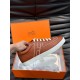 Hermes Boomerang Sneakers In Brown Epsom Calfskin