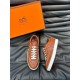 Hermes Boomerang Sneakers In Brown Epsom Calfskin