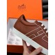 Hermes Boomerang Sneakers In Brown Epsom Calfskin