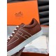 Hermes Boomerang Sneakers In Brown Epsom Calfskin