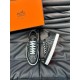Hermes Boomerang Sneakers In Noir Epsom Calfskin