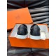 Hermes Boomerang Sneakers In Noir Epsom Calfskin