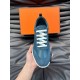 Hermes Men's Bouncing Sneakers in Blue Leather