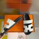Hermes Men's Chypre Sandals in White Calfskin