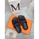Hermes Men's Chypre Sandals in Black Epsom Calfskin
