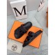 Hermes Men's Chypre Sandals in Black Epsom Calfskin