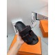 Hermes Men's Chypre Sandals in Black Epsom Calfskin