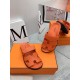 Hermes Men's Chypre Sandals in Orange Epsom Calfskin