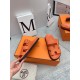 Hermes Men's Chypre Sandals in Orange Epsom Calfskin