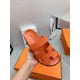 Hermes Men's Chypre Sandals in Orange Epsom Calfskin