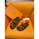 Hermes Men's Chypre Sandals in Brown Suede Calfskin