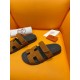 Hermes Men's Chypre Sandals in Brown Suede Calfskin