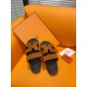 Hermes Men's Chypre Sandals in Brown Suede Calfskin