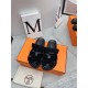 Hermes Men's Chypre Sandals in Black Suede Calfskin