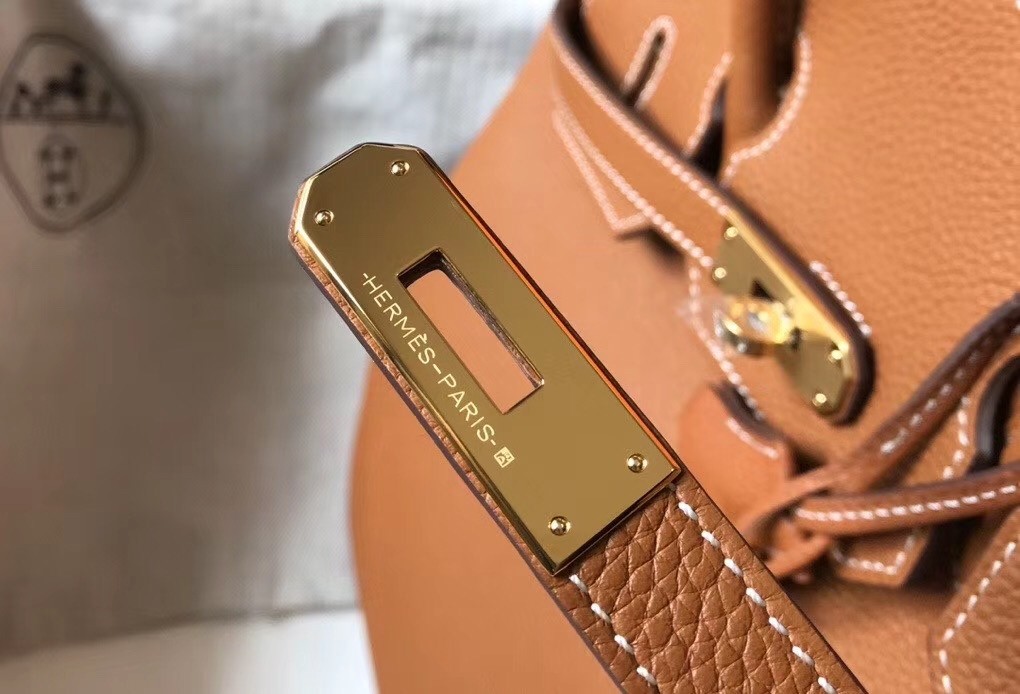 Hermes Brown Clemence Birkin 35cm Bag