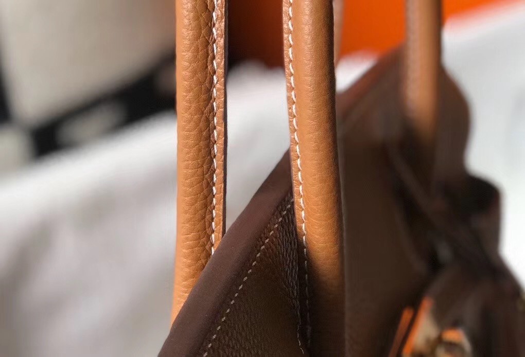 Hermes Brown Clemence Birkin 35cm Bag