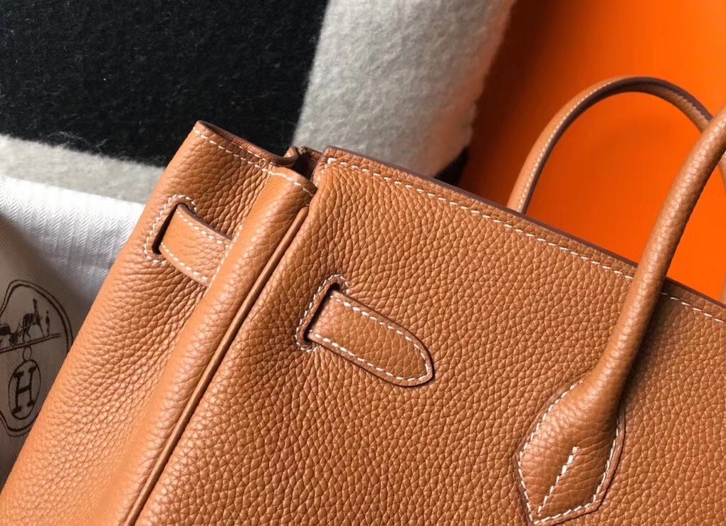 Hermes Brown Clemence Birkin 35cm Bag