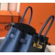 Hermes Blue Agate Clemence Birkin 35cm Bag