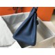 Hermes Blue Agate Clemence Birkin 35cm Bag