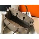 Hermes Taupe Clemence Birkin 35cm Bag