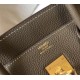 Hermes Taupe Clemence Birkin 35cm Bag