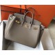 Hermes Grey Clemence Birkin 35cm Bag