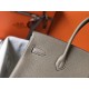 Hermes Grey Clemence Birkin 35cm Bag