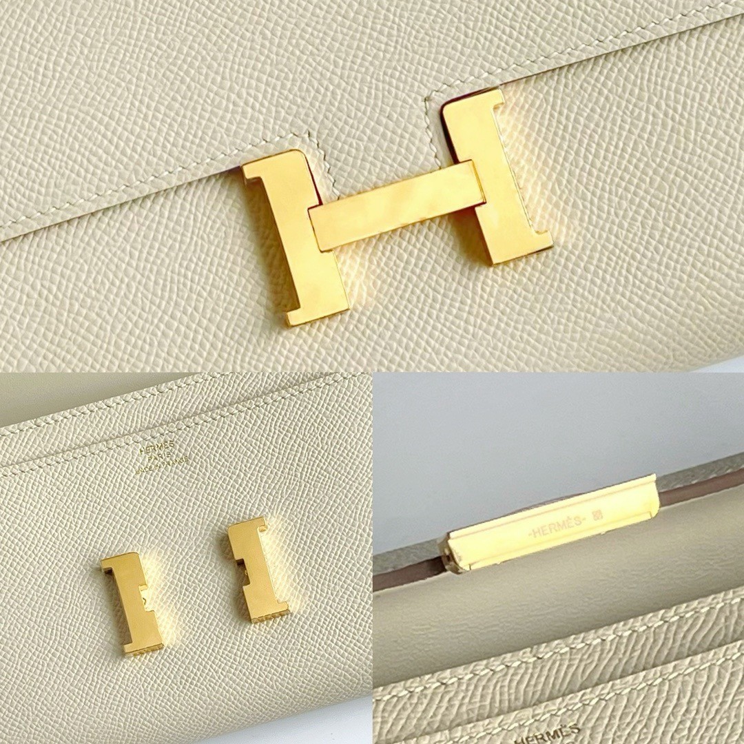 Hermes Constance To Go Wallet in Craie Epsom Calfskin