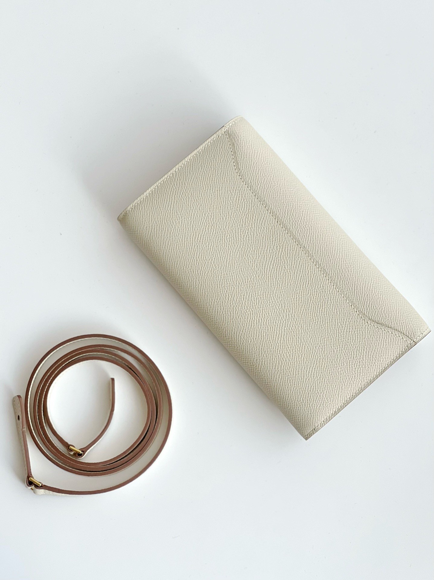 Hermes Constance To Go Wallet in Craie Epsom Calfskin