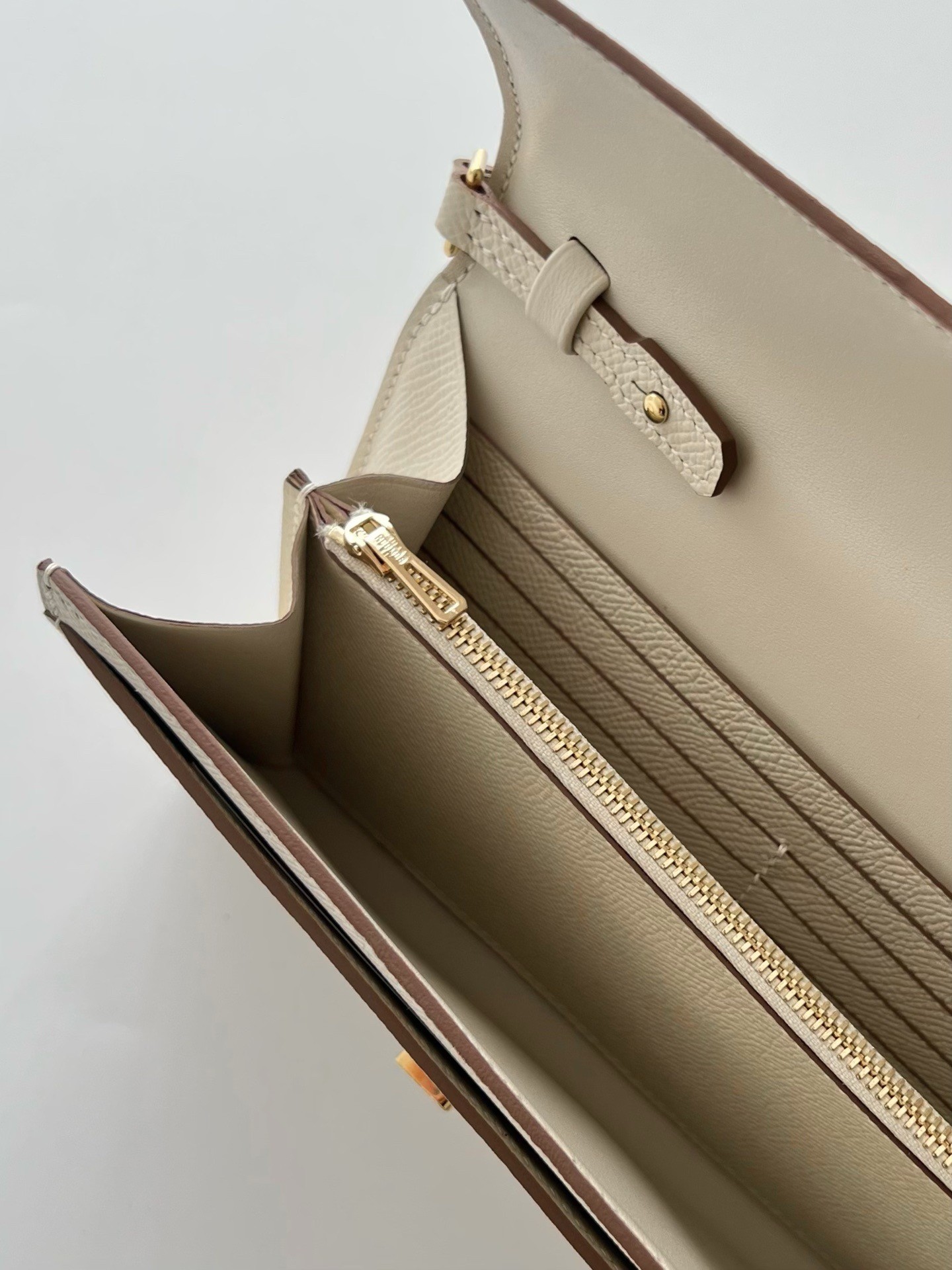 Hermes Constance To Go Wallet in Craie Epsom Calfskin