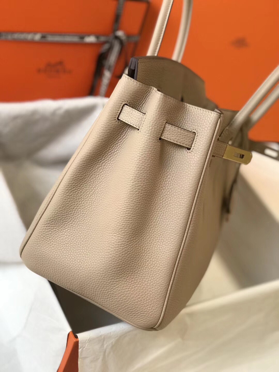 Hermes Argile Clemence Birkin 35cm Bag