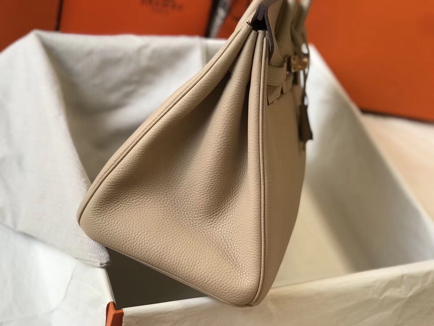 Hermes Argile Clemence Birkin 35cm Bag