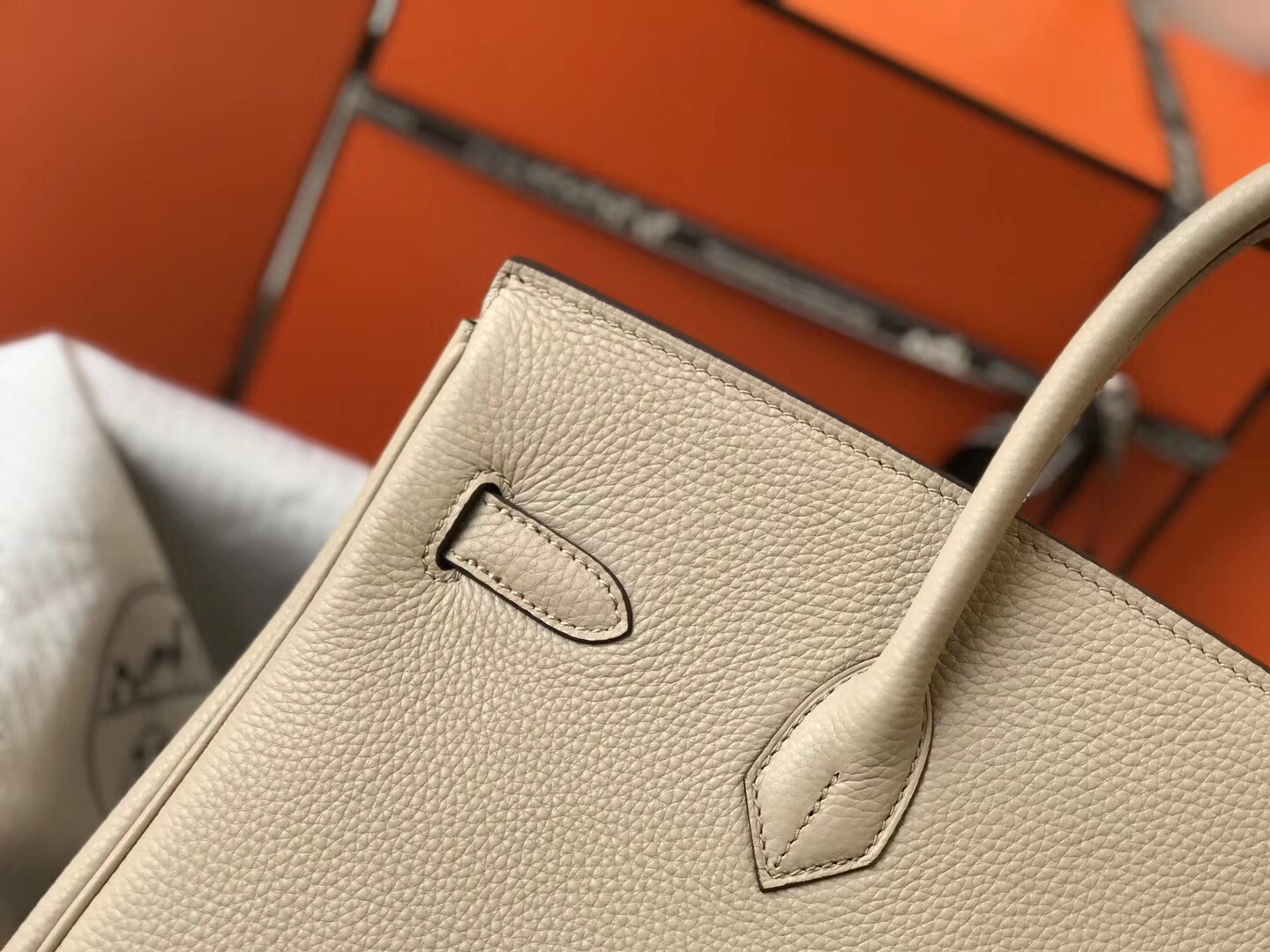 Hermes Argile Clemence Birkin 35cm Bag