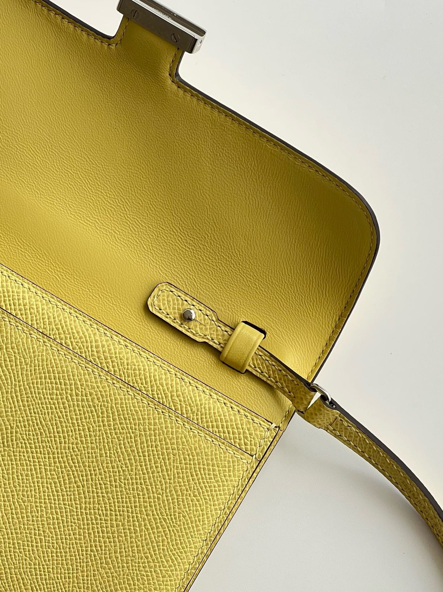Hermes Constance To Go Wallet in Jaune Poussin Epsom Calfskin