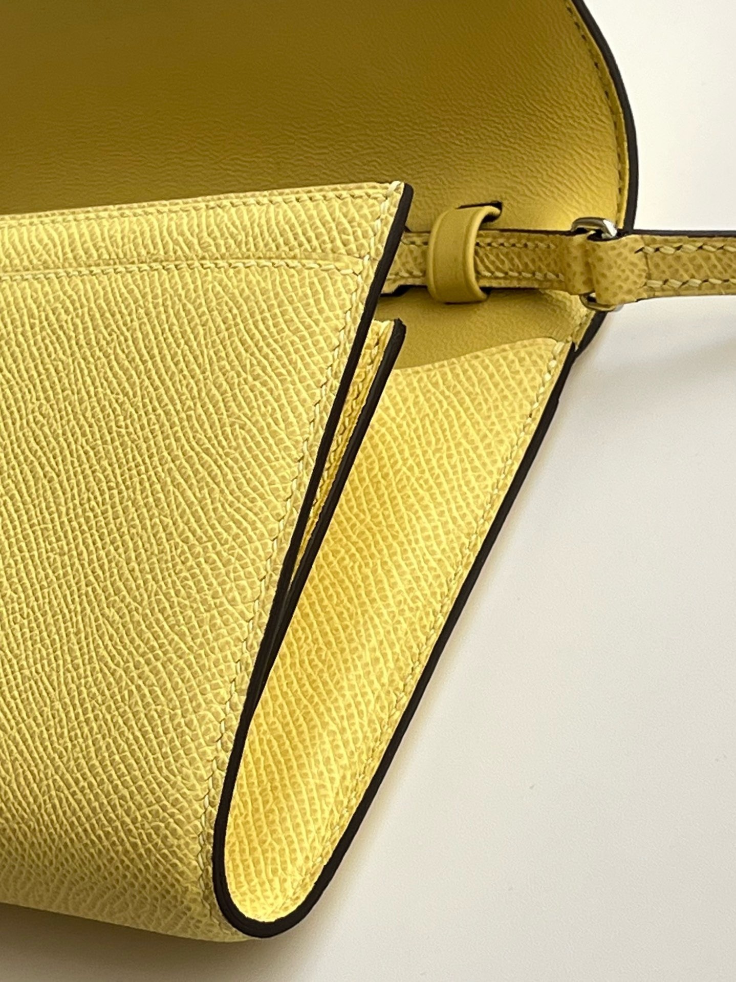 Hermes Constance To Go Wallet in Jaune Poussin Epsom Calfskin
