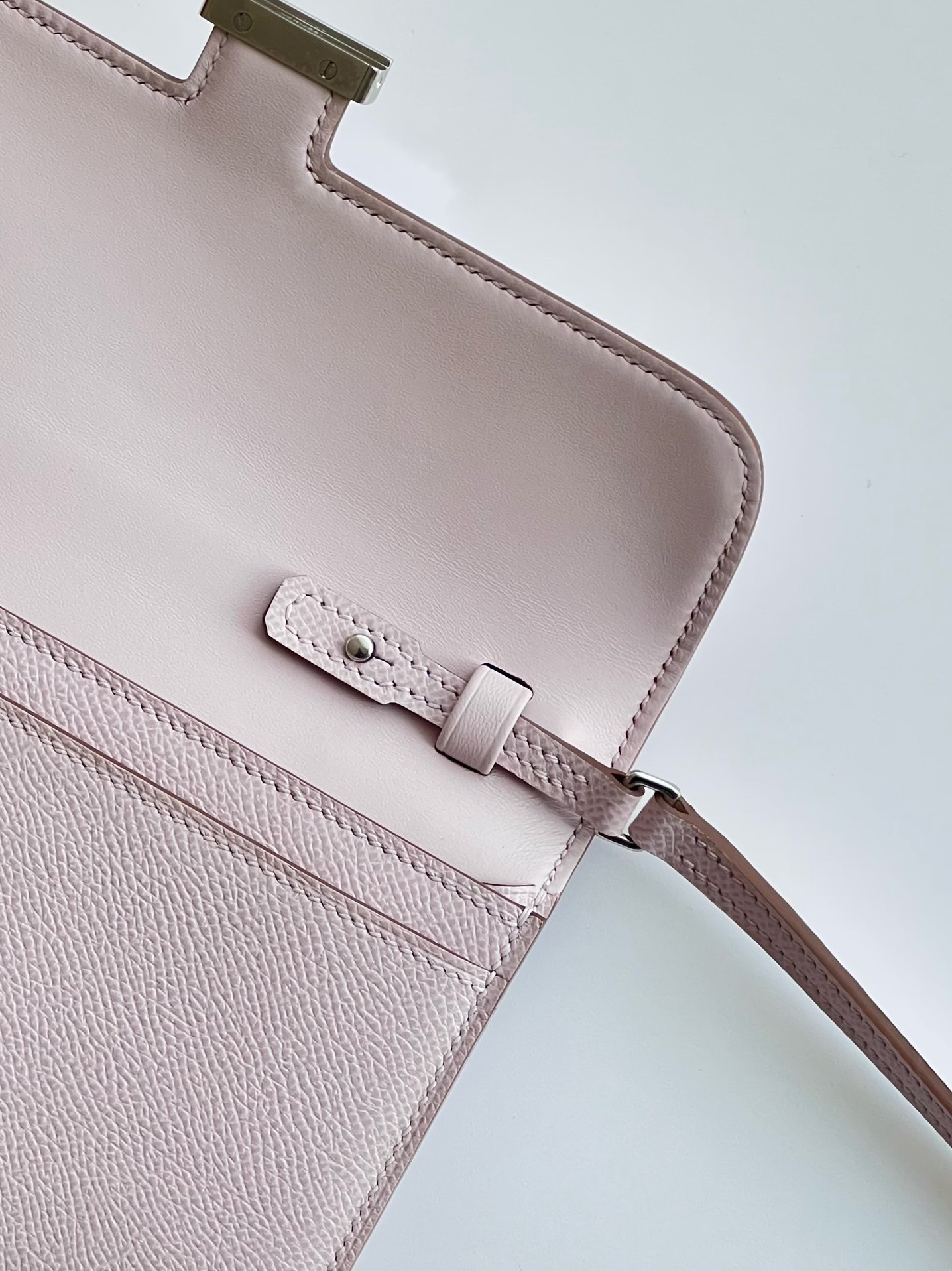 Hermes Constance To Go Wallet in Mauve Pale Epsom Calfskin