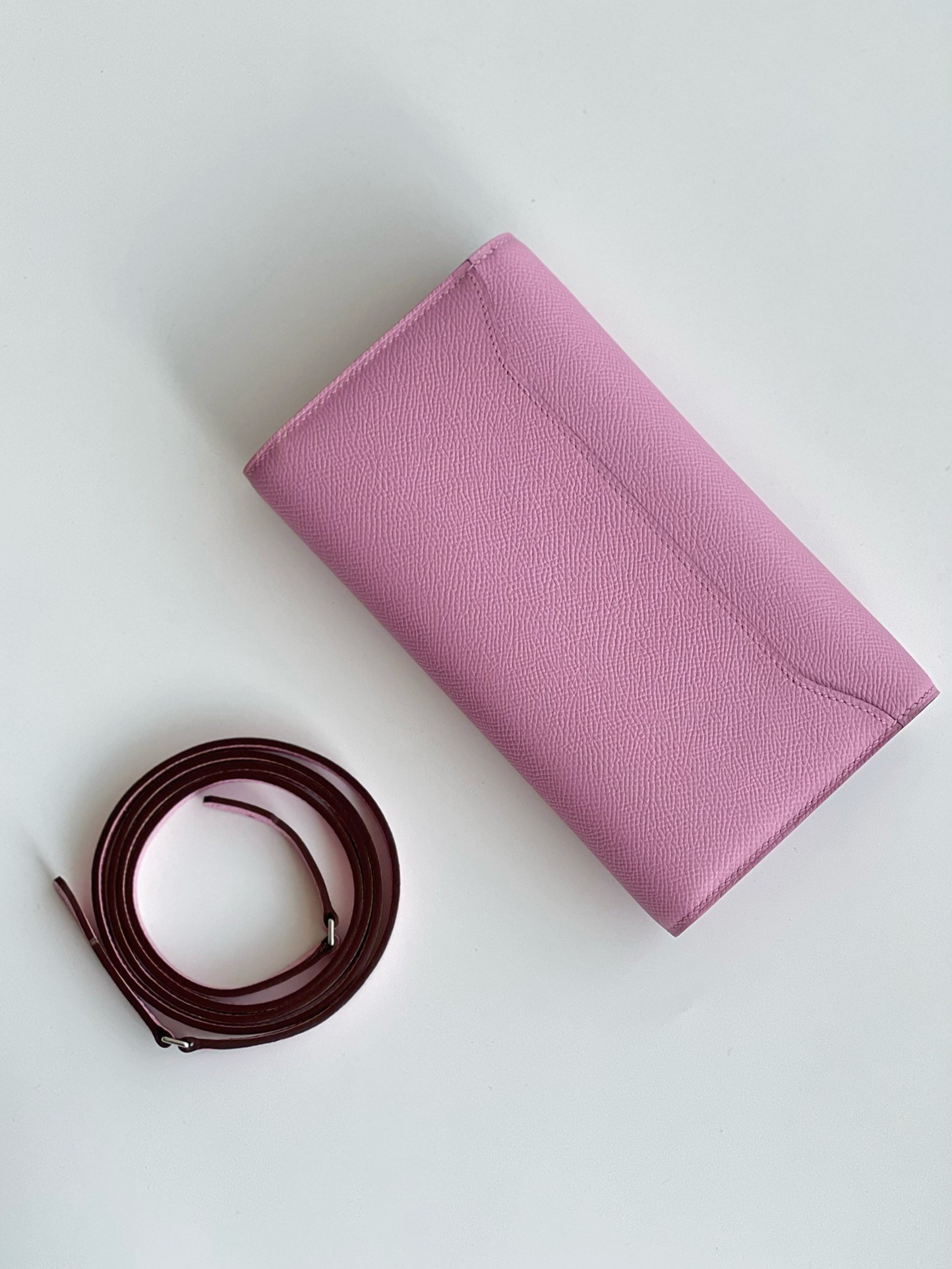 Hermes Constance To Go Wallet in Mauve Sylvestre Epsom Calfskin