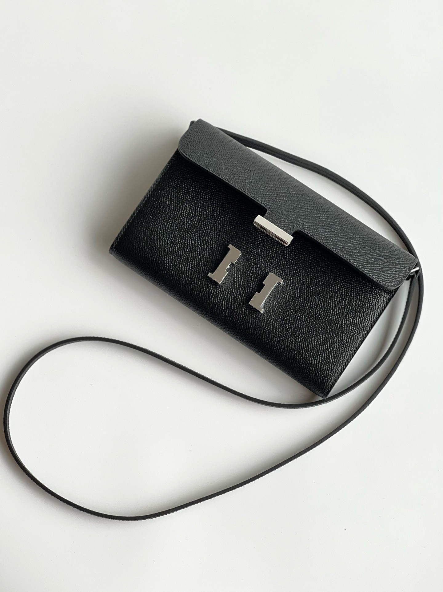 Hermes Constance To Go Wallet in Black Epsom Calfskin