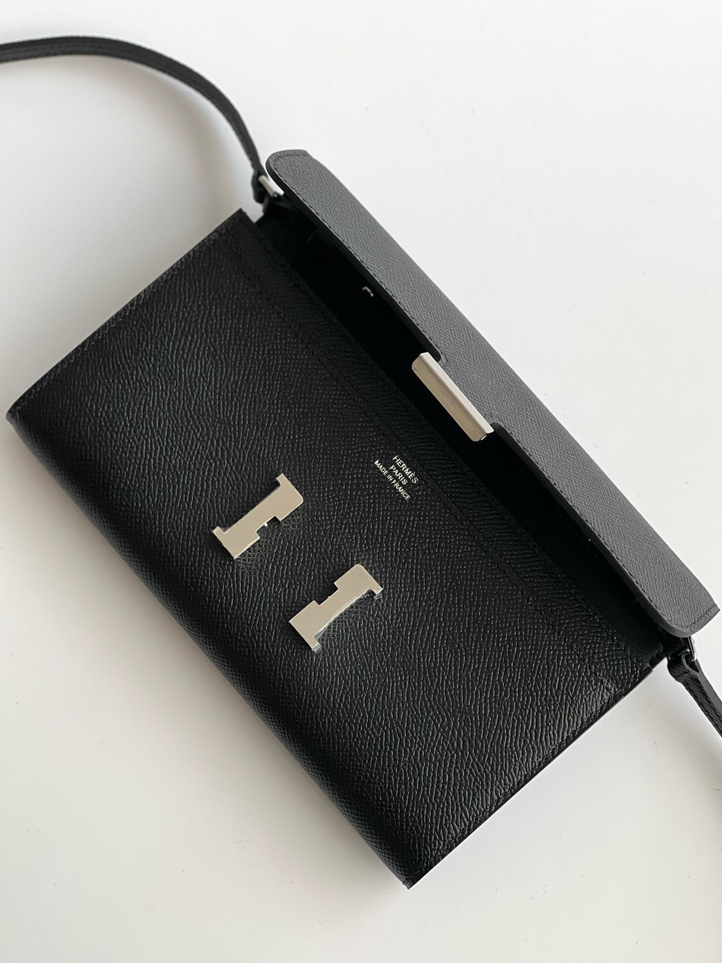Hermes Constance To Go Wallet in Black Epsom Calfskin