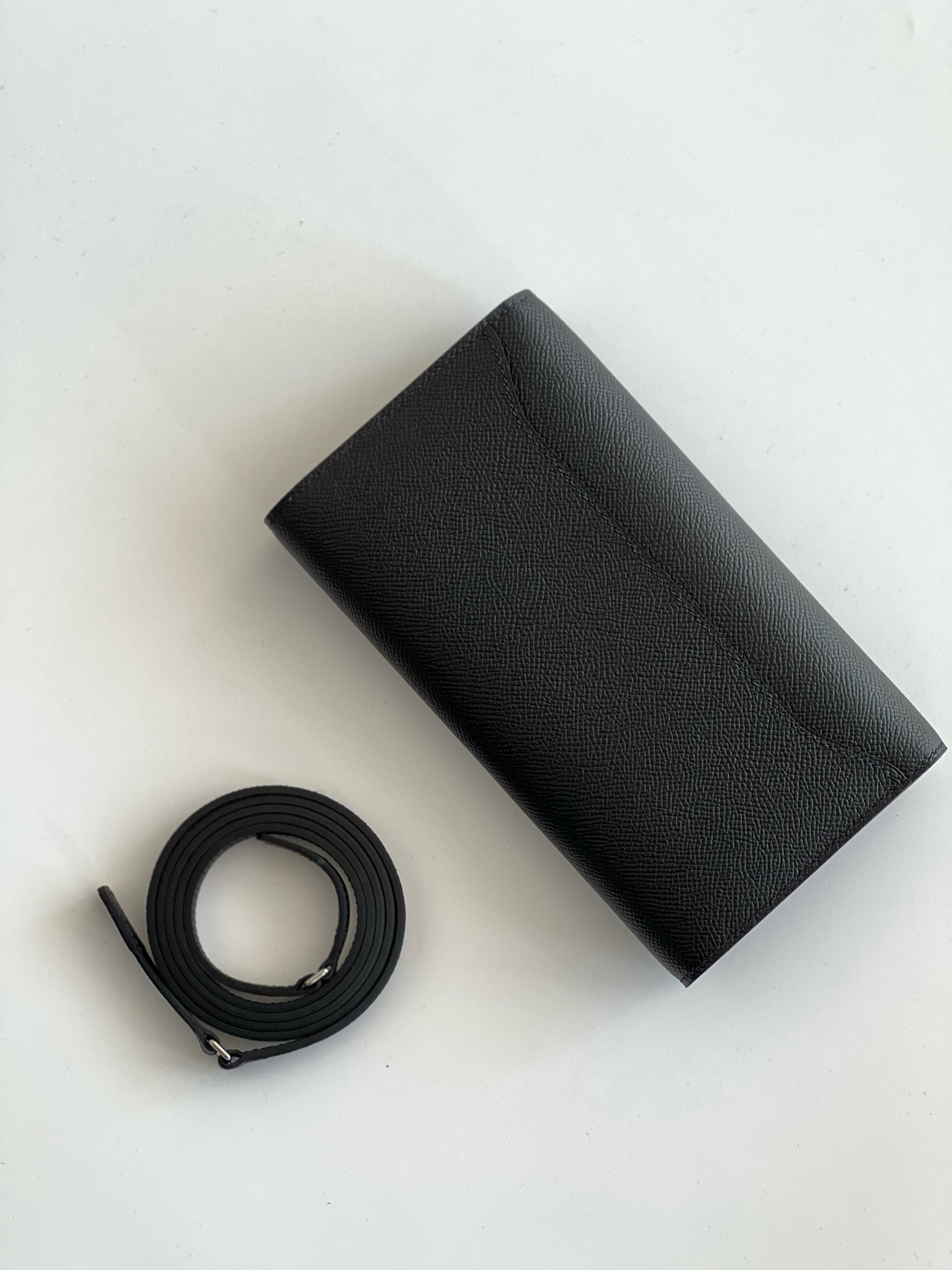 Hermes Constance To Go Wallet in Black Epsom Calfskin