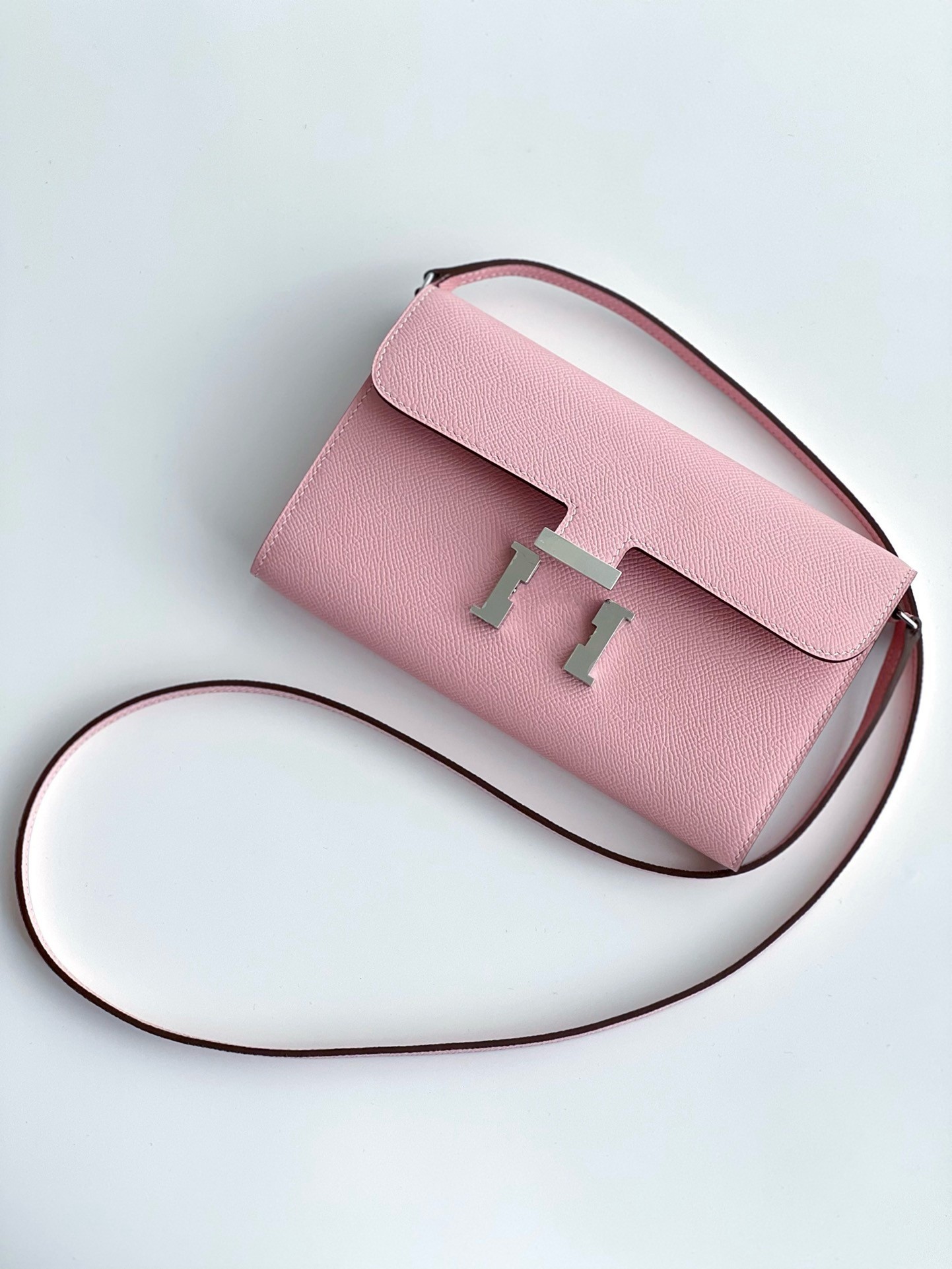 Hermes Constance To Go Wallet in Pink Epsom Calfskin