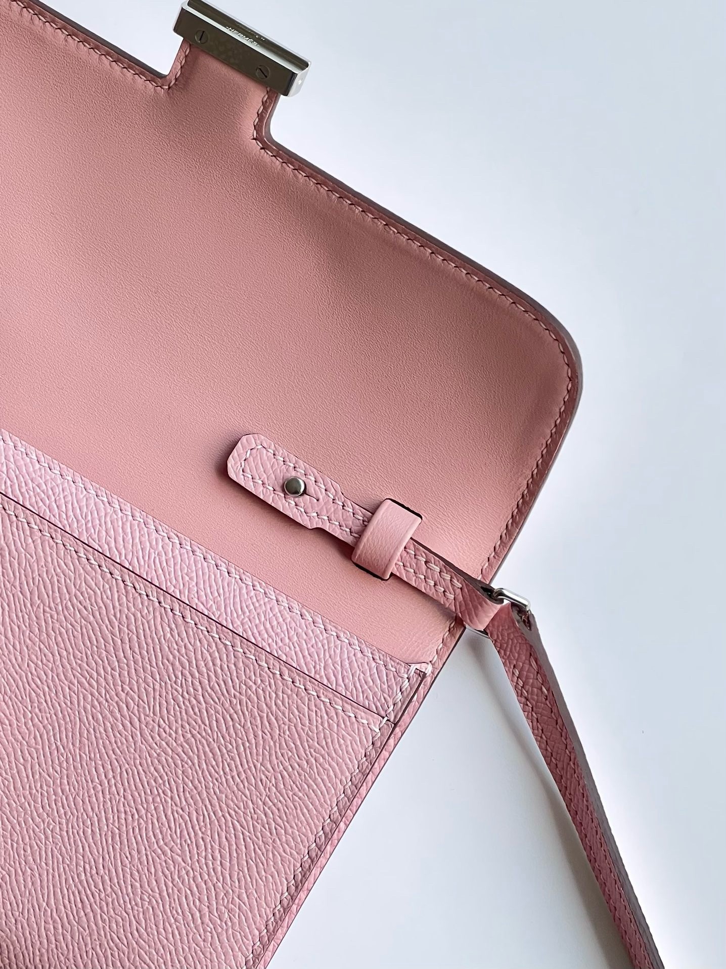 Hermes Constance To Go Wallet in Pink Epsom Calfskin