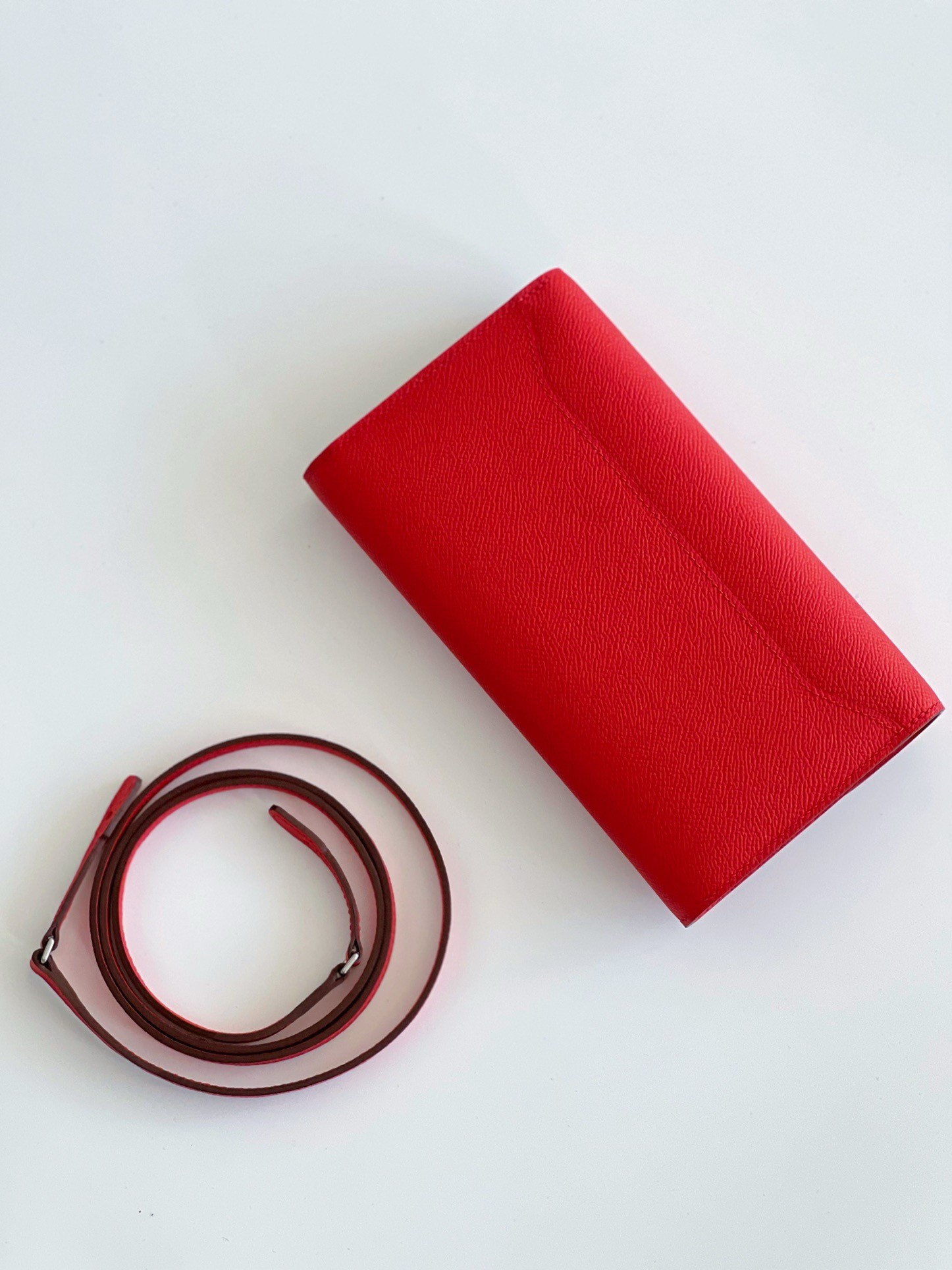 Hermes Constance To Go Wallet in Red Epsom Calfskin