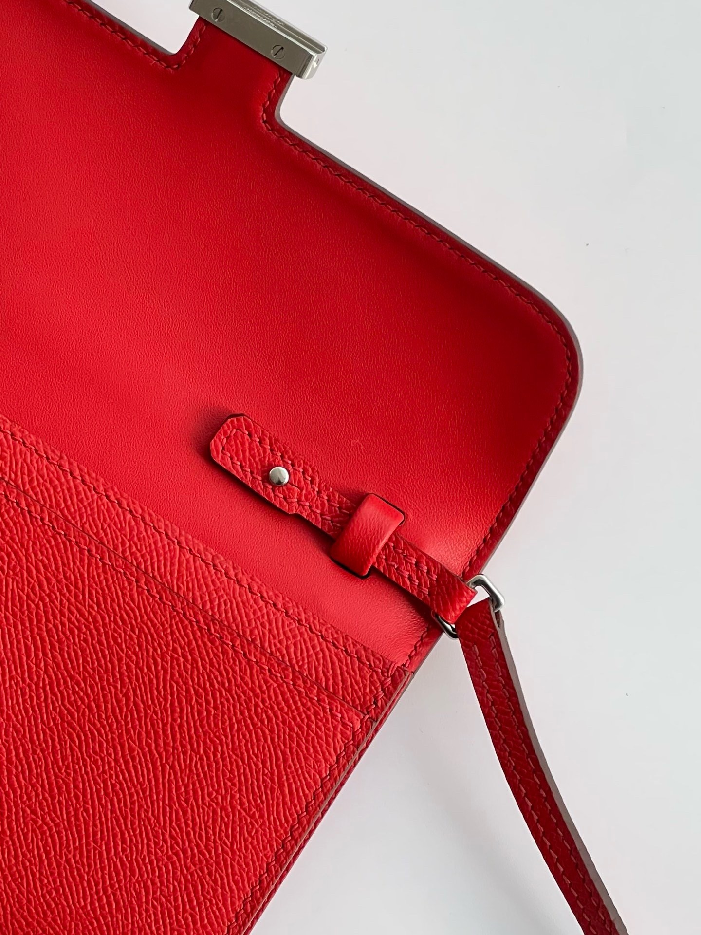 Hermes Constance To Go Wallet in Red Epsom Calfskin