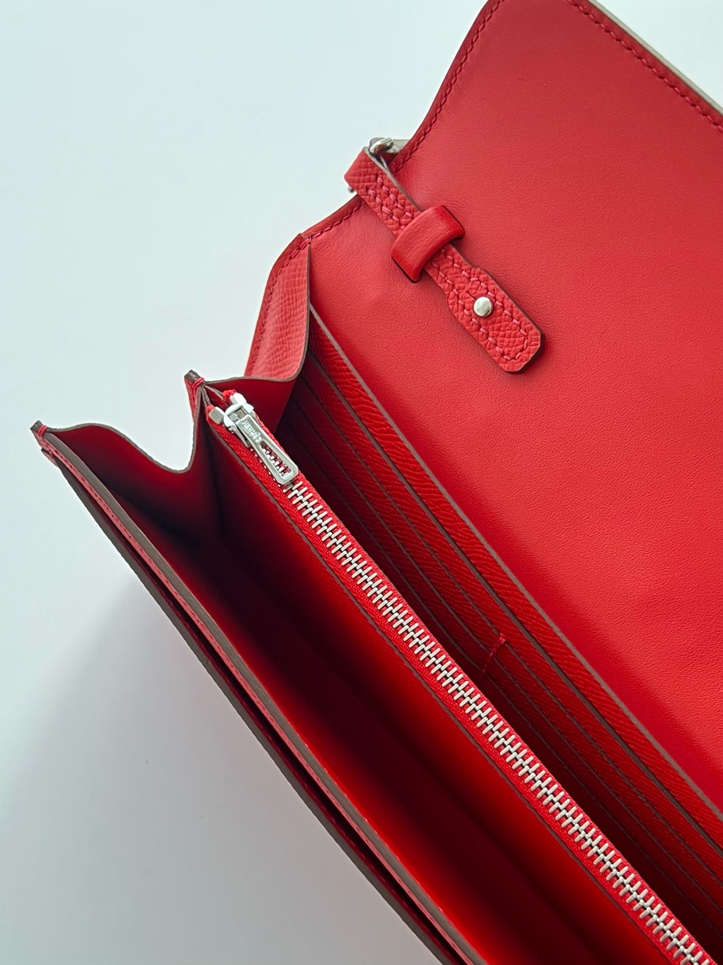 Hermes Constance To Go Wallet in Red Epsom Calfskin