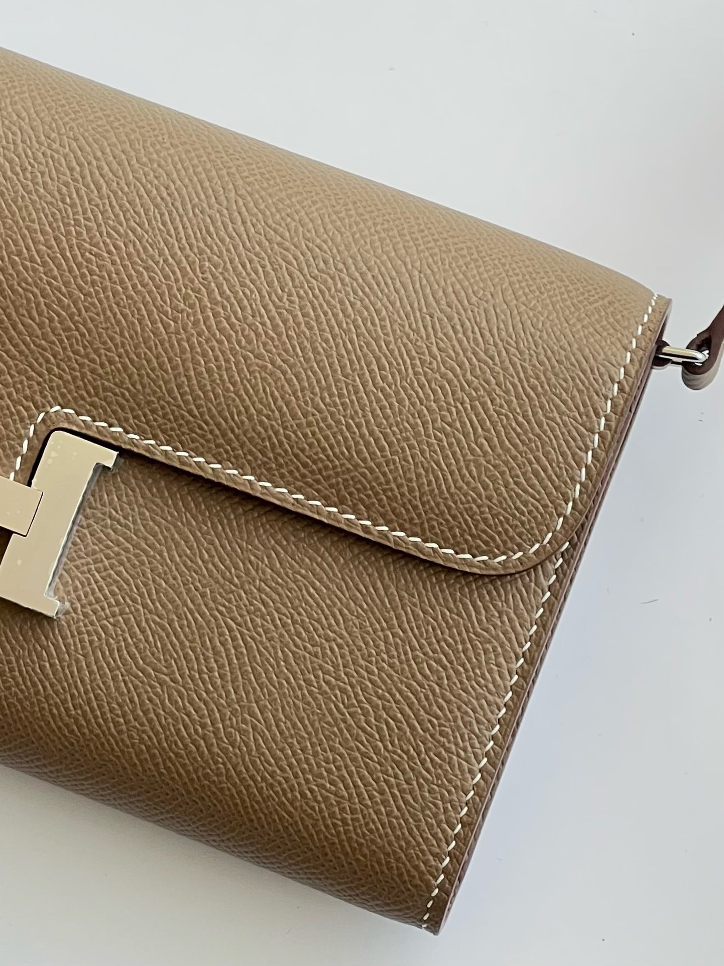 Hermes Constance To Go Wallet in Taupe Epsom Calfskin