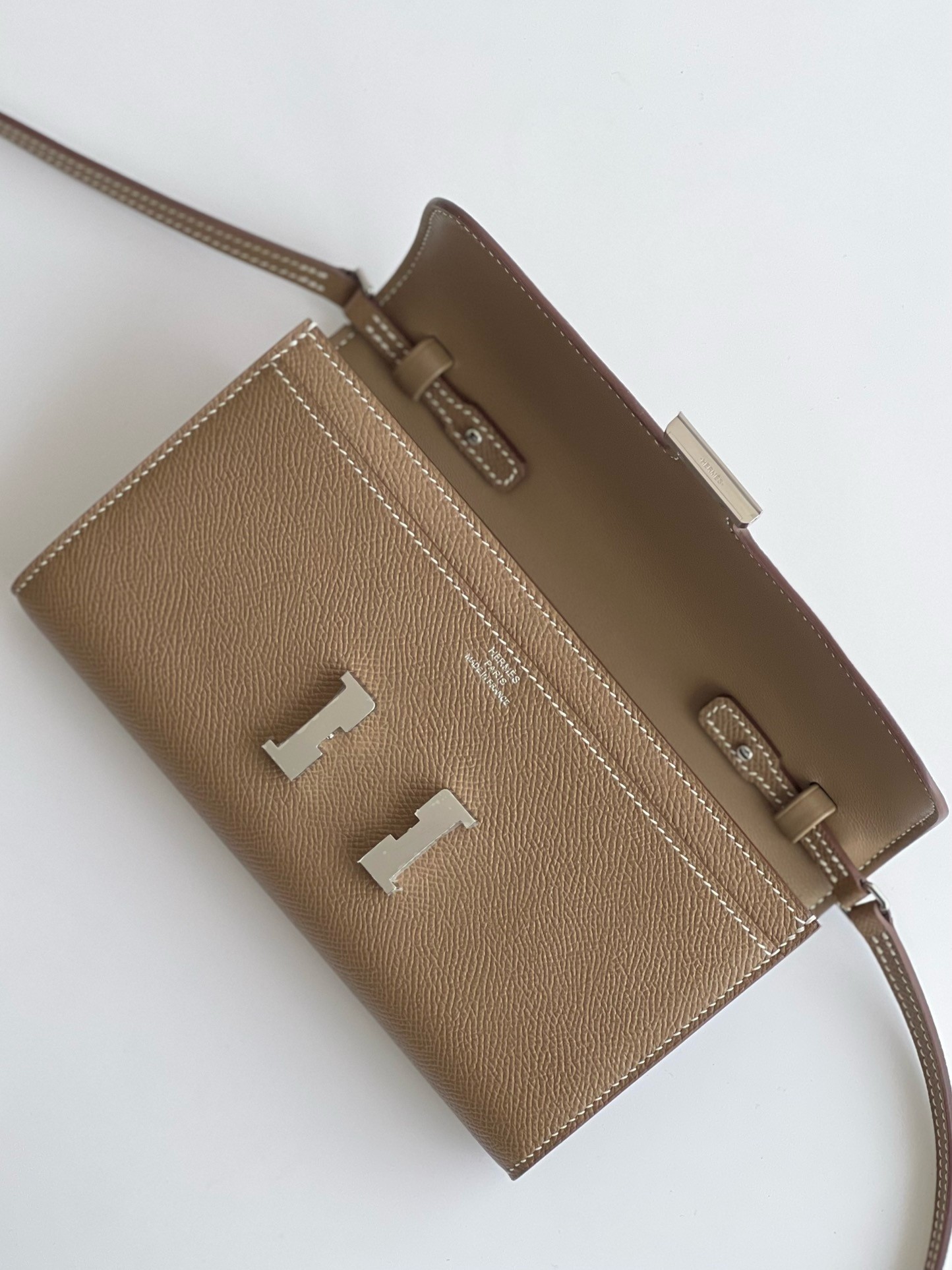 Hermes Constance To Go Wallet in Taupe Epsom Calfskin