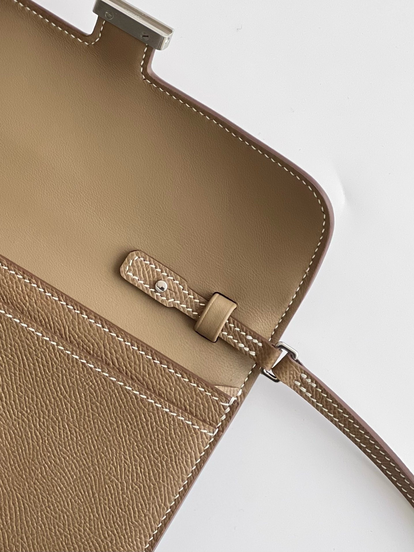 Hermes Constance To Go Wallet in Taupe Epsom Calfskin